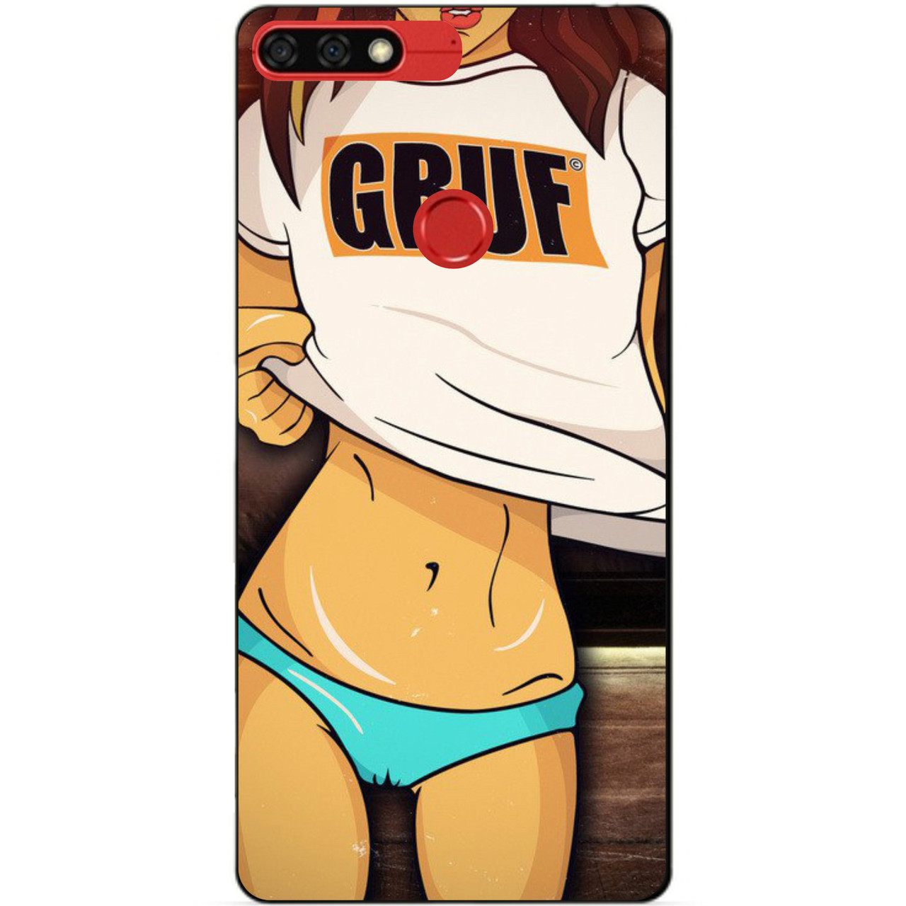 Силіконовий бампер чохол для Huawei Honor 7c Pro з малюнком Дівчина в майці