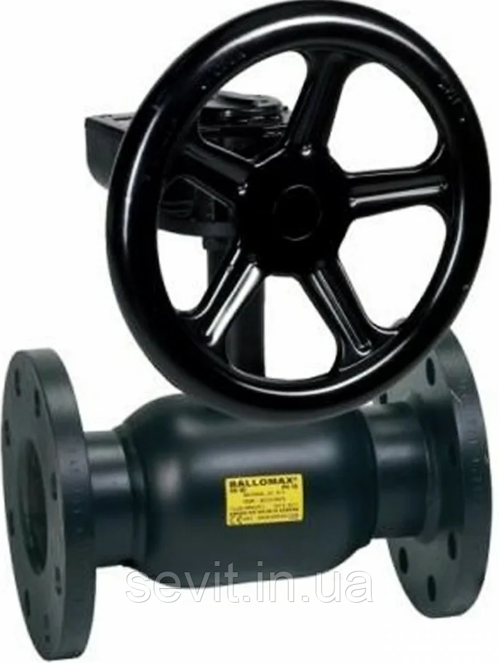 Кран кульовий сталевий фланцевий BROEN (Данія) BALLOMAX DN125 PN25 ДУ125 РУ25 з редуктором, арт. 9110325125 480, фото 1