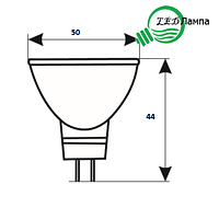 Лампа светодиодная MR16 6W 5000K матовое стекло