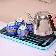 Сушарка для посуду зі зливним носиком (блакитна), фото 6