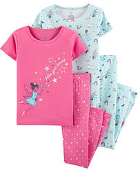 Набір бавовняних піжам слідувати за мрією Картерс 4-Piece Fairy Snug Fit Cotton PJs 5 (108-114 см; 18-20 кг)