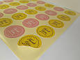Наклейки Thank you для подарунків, хенд-мейд, скрапбукінгу жовто-рожеві, фото 2