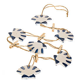 Комплект із 4 гірлянд: якір, мушля, зірка, рятувальний круг, у пакованні 4 шт. (105JH)