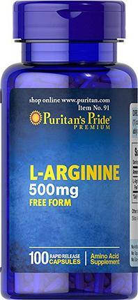 Аргінін Puritan's Pride L-Arginine 500 mg 100 капс., фото 2