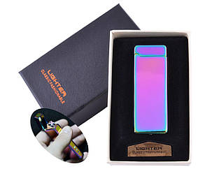 Електроімпульсна USB запальничка в подарунковій коробочці Lighter HL-31 з підсвічуванням, фото 1
