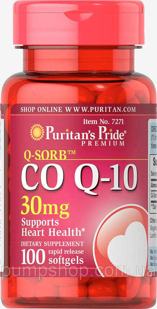 Коензим Puritan's Pride Q-SORB™ Co Q-10 30 mg 100 капс.