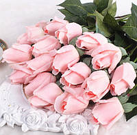 Цветы розы искусственные гладкий бутон 11 штук набор декор