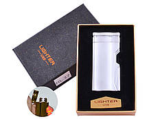 Електроімпульсна USB запальничка в подарунковій коробочці Lighter HL-37 Подвійна блискавка, фото 6