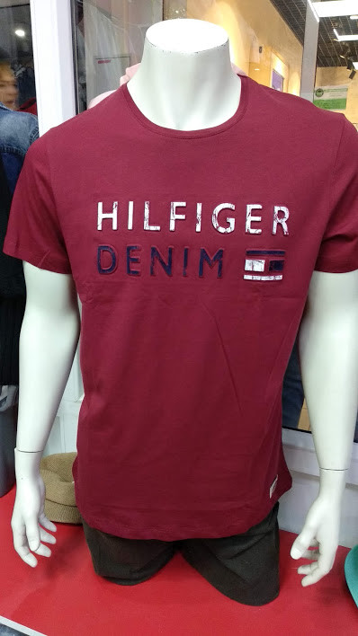 Футболка чоловіча бордова Hilfiger, фото 1