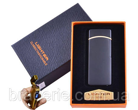 Електроімпульсна USB запальничка в подарунковій коробочці Lighter HL-44 Сенсорна, фото 1