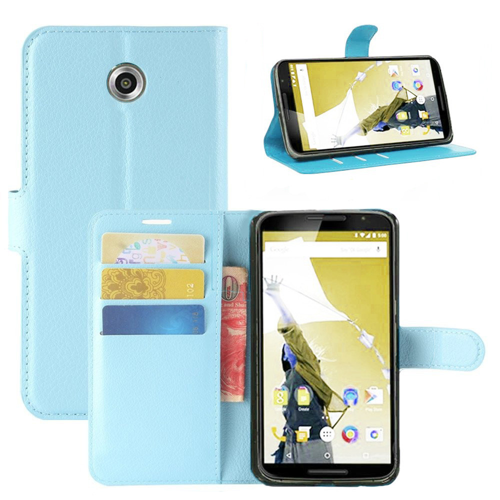 Чохол-книжка Litchie Wallet для Motorola Nexus 6 XT1103 Блакитний