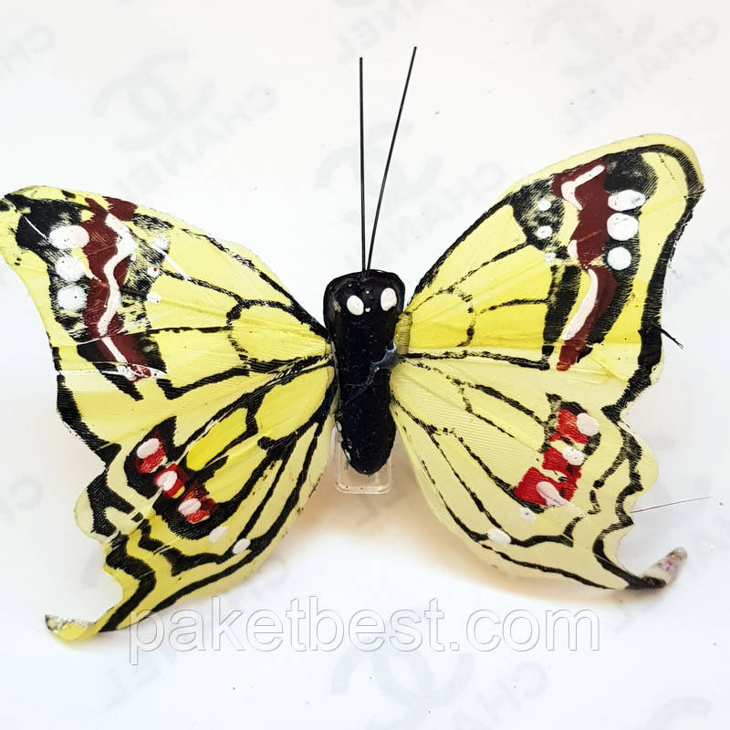 Бабочки декоративные из натуральных перьев 8см (без присыпки) - фото 4 - id-p950412108