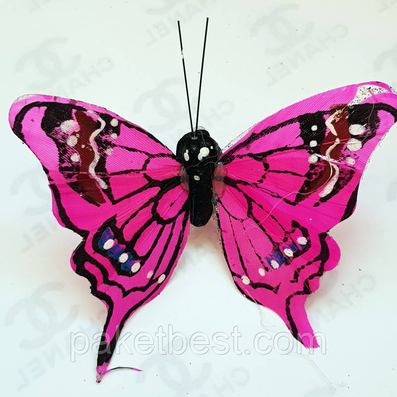 Бабочки декоративные из натуральных перьев 8см (без присыпки) - фото 6 - id-p950412108