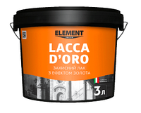 LACCA D'ORO ELEMENT DECOR 3л Защитный лак с эффектом золота