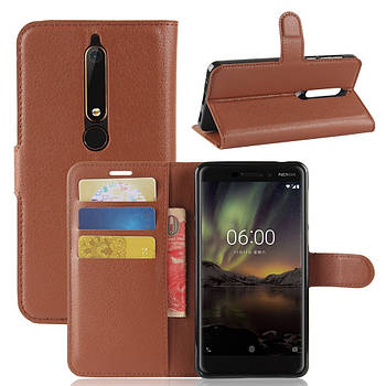 Чохол-книжка Litchie Wallet для Nokia 6 2018 / Nokia 6.1 Коричневий