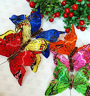 Метелики декоративні з натурального пір'я 12 см