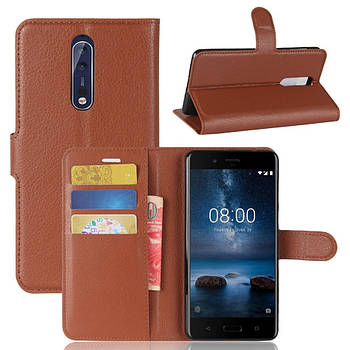 Чохол-книжка Litchie Wallet для Nokia 8 Коричневий