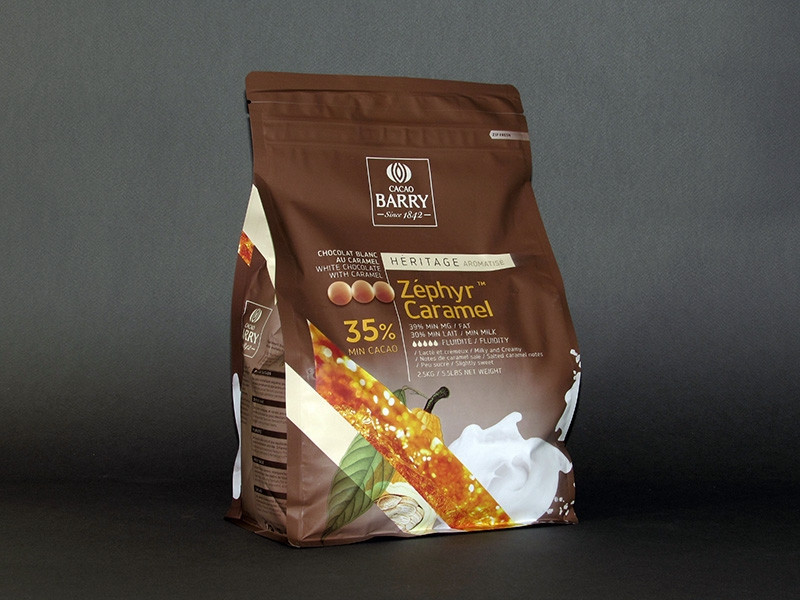 Бельгійський шоколад білий з карамеллю Zephyr 35%, Barry Callebaut, 100 грам