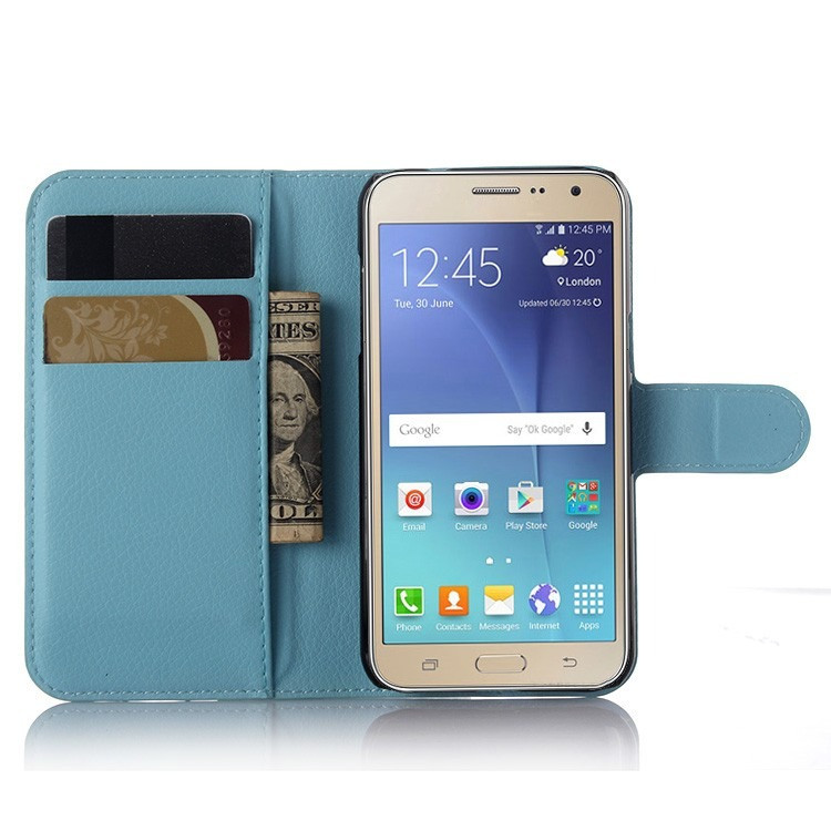 Чохол-книжка Litchie Wallet для Samsung J320 Galaxy J3 2016 Блакитний