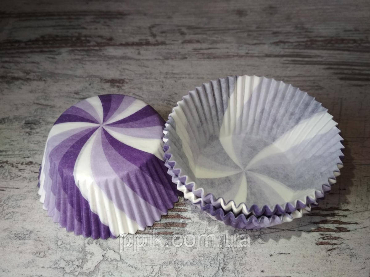 Тарталетки (капсули) паперові для кексів, капкейків вертушка фіолетова