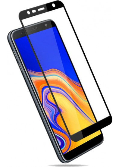Захисне скло для Samsung J415 Galaxy J4 Plus (2018) Full Glue (0.3 мм,2.5 D,з олеофобним покриттям), колір чорний, фото 1