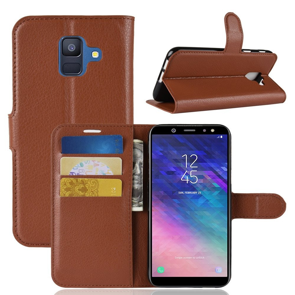 Чохол-книжка Litchie Wallet для Samsung A600 Galaxy A6 2018 Коричневий