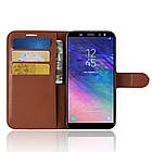 Чохол-книжка Litchie Wallet для Samsung A600 Galaxy A6 2018 Коричневий, фото 3