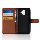 Чохол-книжка Litchie Wallet для Samsung A600 Galaxy A6 2018 Коричневий, фото 4