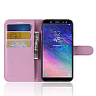 Чохол-книжка Litchie Wallet для Samsung A600 Galaxy A6 2018 Світло-рожевий, фото 3