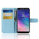 Чохол-книжка Litchie Wallet для Samsung A600 Galaxy A6 2018 Блакитний, фото 3