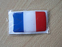 Наклейка s силіконова прапор 50х30х0,8мм Франція вертикальні синя біла і червона смуги на авто