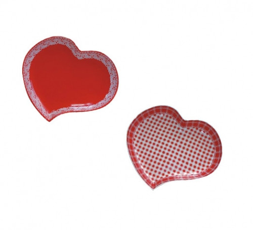 Форма для запікання у формі серця 25*22*3,5 см Мікс 1 700мл Червоний