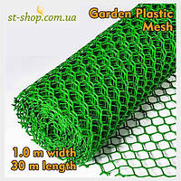 Сітка пластикова садова ромб 1*30 м (зелена) комірка 20*20