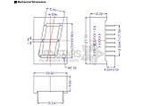 Зелений семисегментний LED-індикатор FYS-8012 BG-21 (20*9*27,7) 1-розрядний FORYARD (загальний анод), фото 2