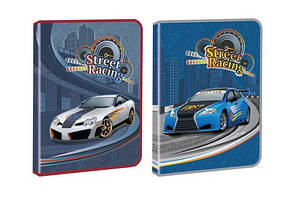 Папка для праці пластикова на блискавці А4 Kidis Street Racing з глітером