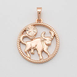 Знак зодіаку Телець 80097 розмір 27х20 мм позолота РО