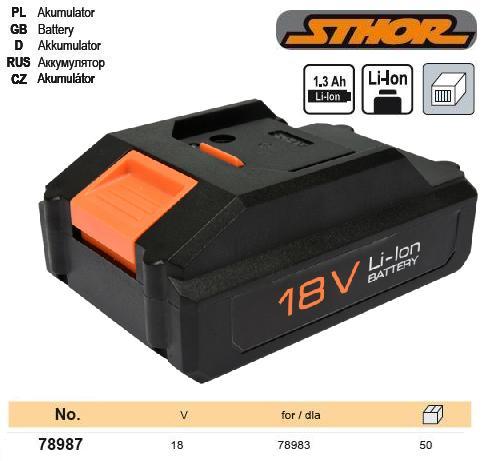 Акумулятор Li-Ion 18В 1,3 А/г STHOR-78987