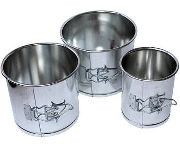 Набір форм для випікання пасхи роз'ємна, форми для куліча 3 шт., метал