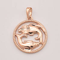 Знак зодіаку Риби 80097 розмір 28х20 мм позолота РО