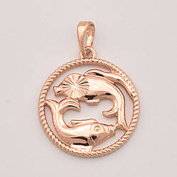 Знак зодіаку Риби 80097 розмір 28х20 мм позолота РО