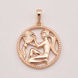 Знак зодіаку Водолій 80097 розмір 28х20 мм позолота РО