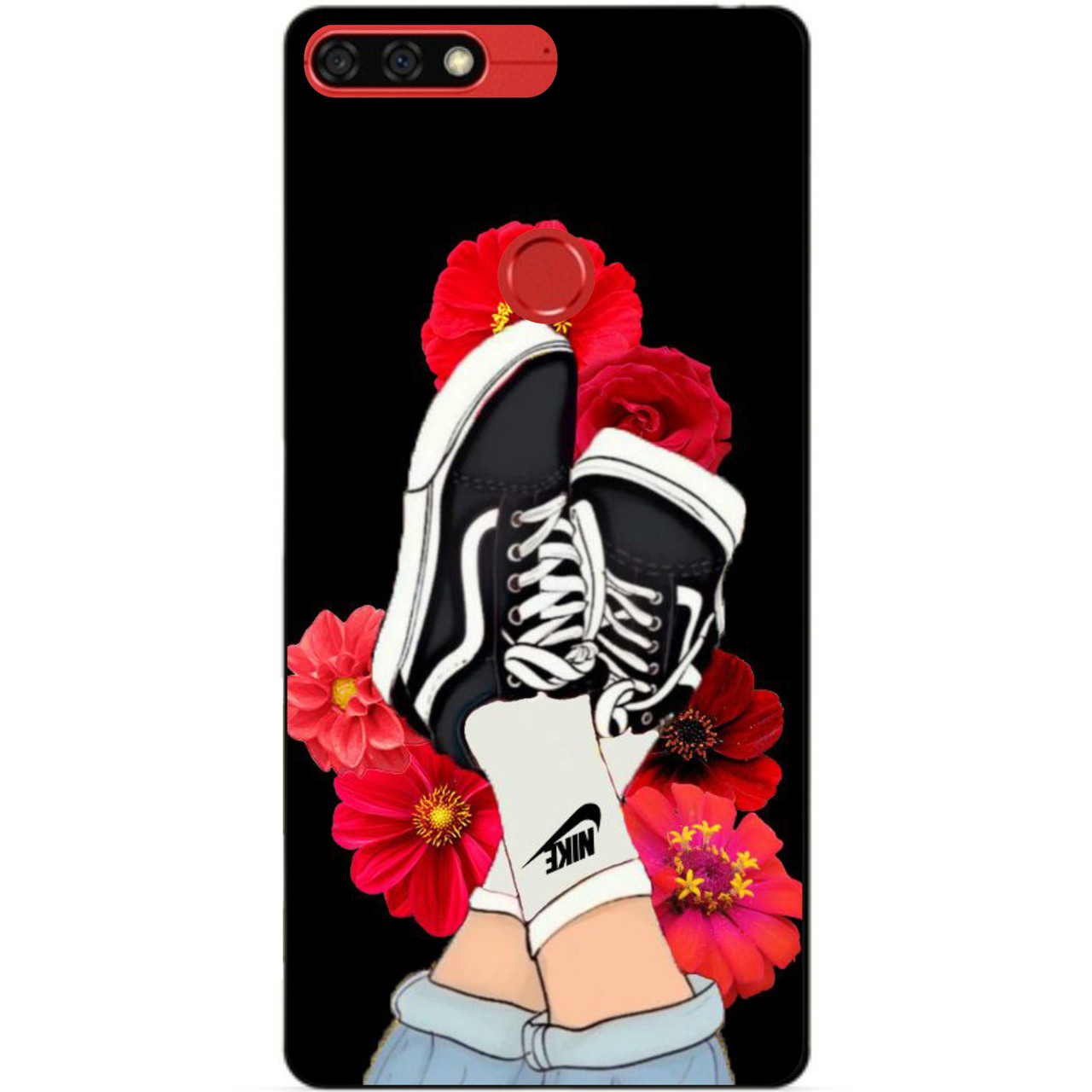 Чохол силіконовий бампер для Huawei Honor 7c Pro з малюнком Кеди