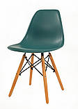 Стілець із пластику Nik (Нік) EAMES CHAIR зелений 02 на дерев'яних ніжках, фото 4