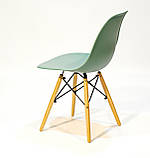 Стілець із пластику Nik (Нік) EAMES CHAIR Зелений 40 на дерев'яних ніжках, фото 4