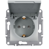РОЗЕТКА З КРИШКОЮ, З ЗАЗЕМЛЕННЯМ ASFORA АЛЮМІНІЙ Schneider Electric  EPH3100161, фото 6