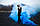 Кольоровий дим Блакитний, 60 сек., блакитний дим, середньої густоти, довга рукоятка, Димова шашка, фото 3