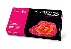 Рукавички нітрилові, гіпоалергенні DOMAN Pink Rose - 100 шт/уп, XS