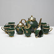 Чайний набір "Орфей" 9 предметів Зелений, 0,5 л чайник, 0,5 л цукорниця, 0,2 л чашка