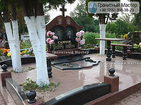 Памятник на двоих человек в из черного и красного гранита. Житомирская обл., с. Андрушки 4