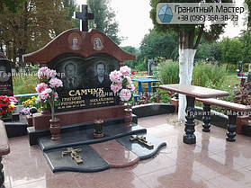 Памятник на двоих человек в из черного и красного гранита. Житомирская обл., с. Андрушки 1